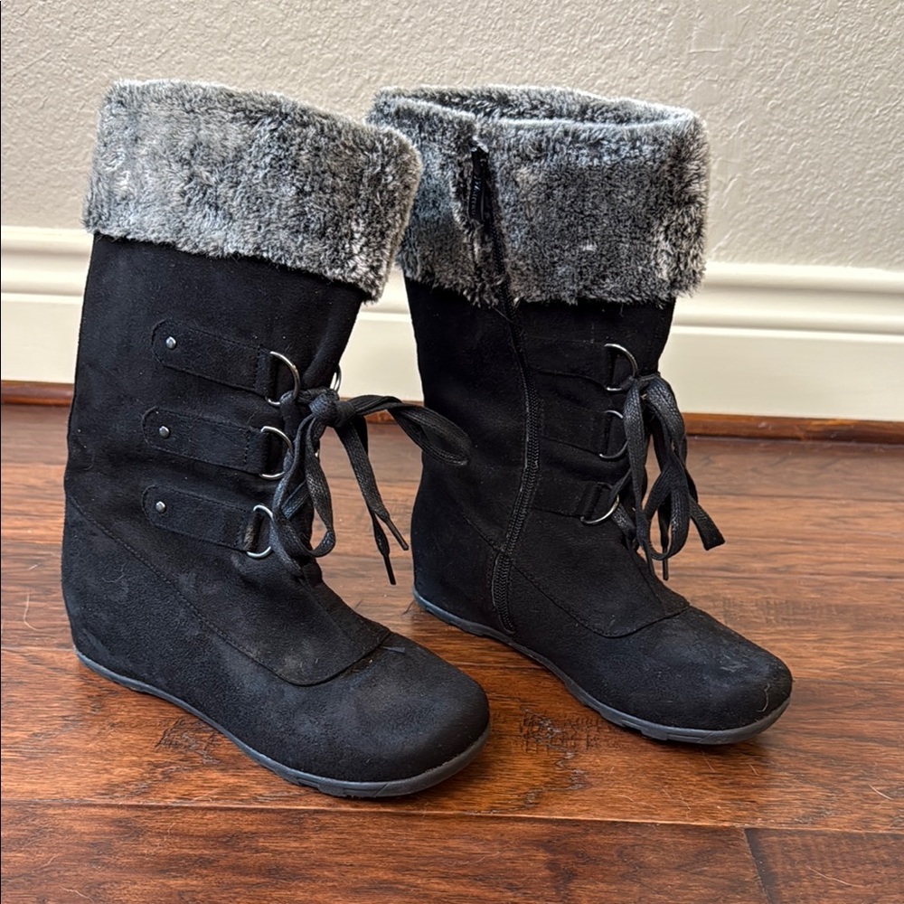 Women's Black Faux Fur Lined Boots